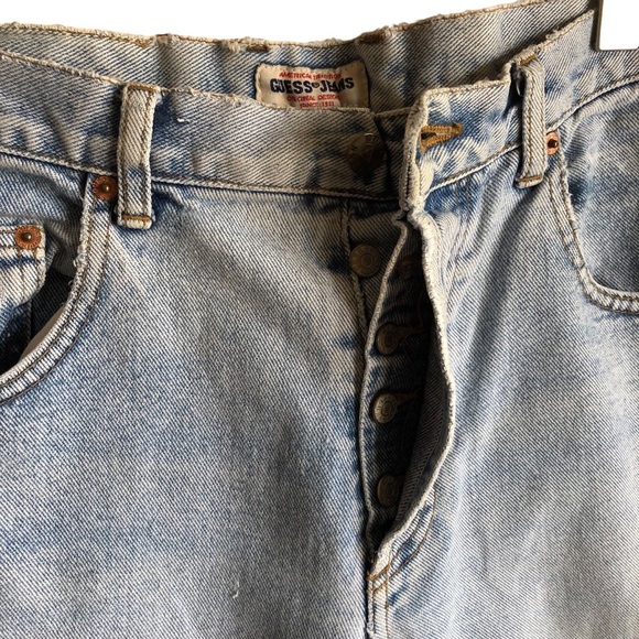 Vintage GUESS JEANS USA Men’s Size 31 Distressed Light Wash Button Fly - Picture 9 of 16